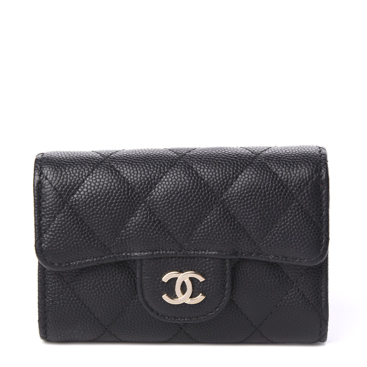 Caviar Quilted Classic 4 Key Holder Wallet Black