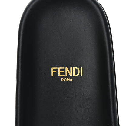 Fendi Satin FF Fendi Feel Slide Sandals 37 Tobacco Black 6 of 7