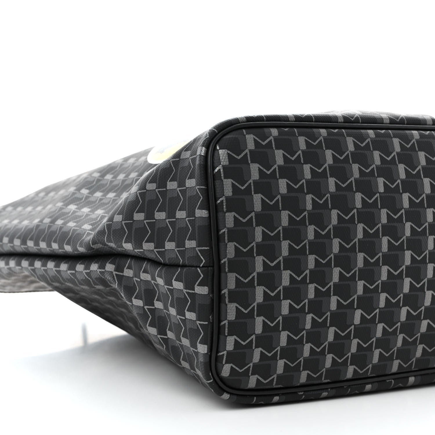 Moynat Grained Calfskin Canvas 1920 Oh! Tote Ruban MM Carbon Silver 9 of 10
