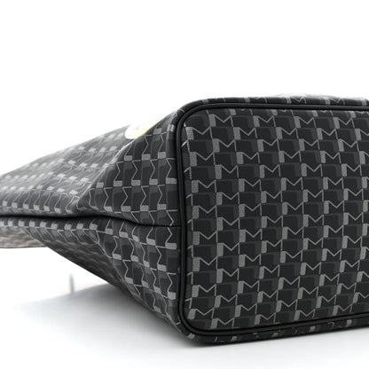 Moynat Grained Calfskin Canvas 1920 Oh! Tote Ruban MM Carbon Silver 9 of 10