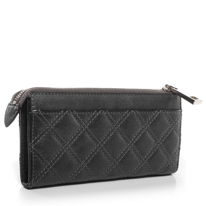 Marc Jacobs Leather Quilted Zip Clutch Wallet Anthracite 3 of 8