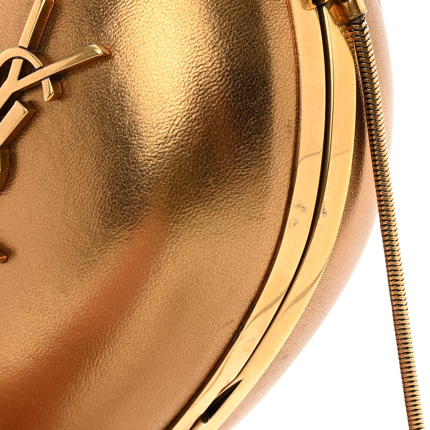 Saint Laurent Smooth Calfskin Heart Monogram Love Box Crossbody Gold 14 of 14