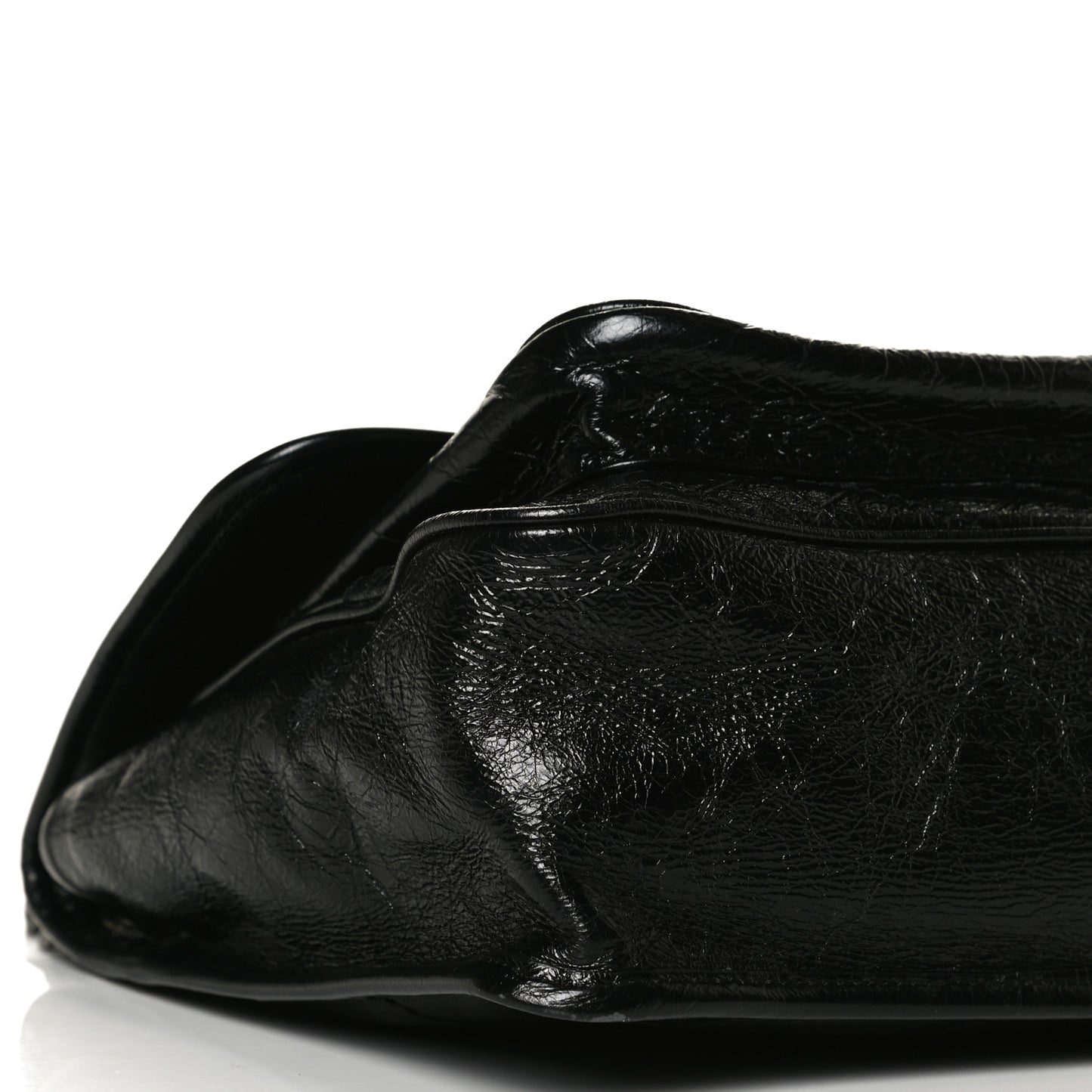 Crinkled Calfskin Matelasse Monogram Medium Niki Chain Satchel Black