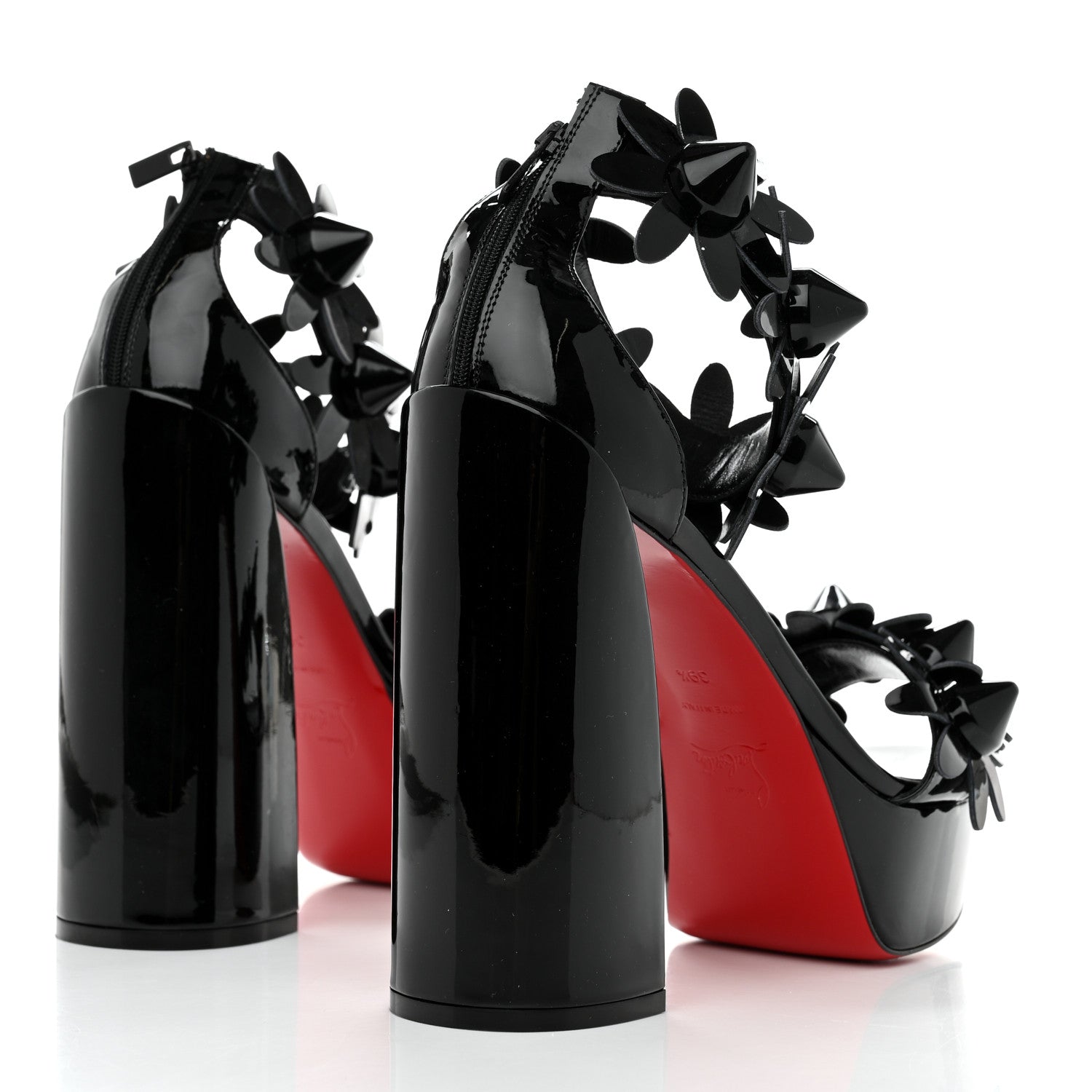 Christian Louboutin Patent Daisy Spikes Alta 130 Platform Sandals 39.5 Black 4 of 8