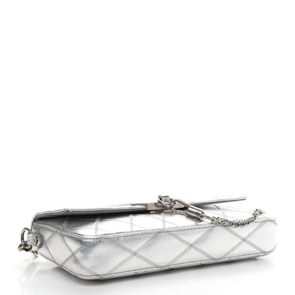 Givenchy Metallized Canvas Charm Shoulder Bag Silver 4 of 8