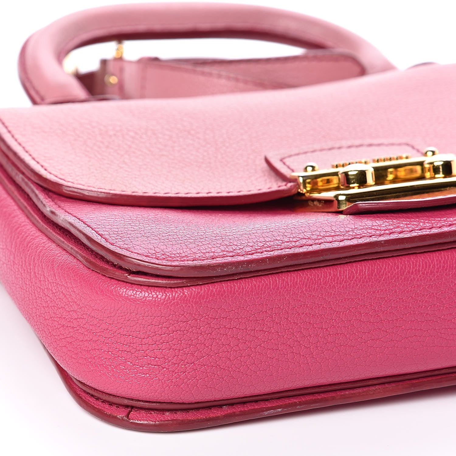 Miu Miu Goatskin Madras Shoulder Bag Rosa Peonia 7 of 10