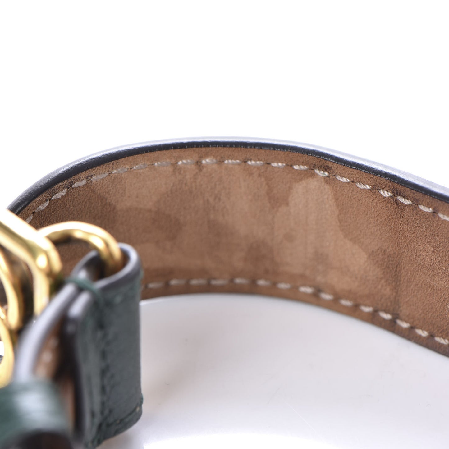 Calfskin Marmont Double G Bracelet Green