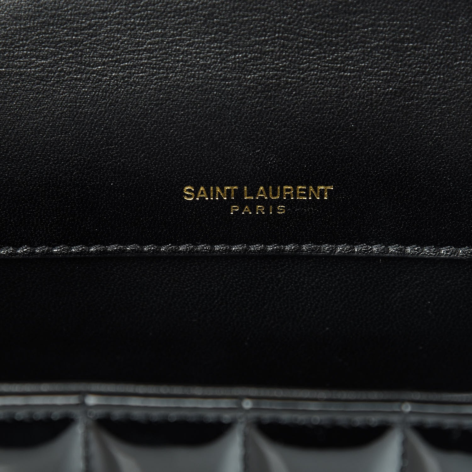Saint Laurent Patent Calfskin Matelasse Monogram Medium Vicky Chain Bag Black 6 of 12