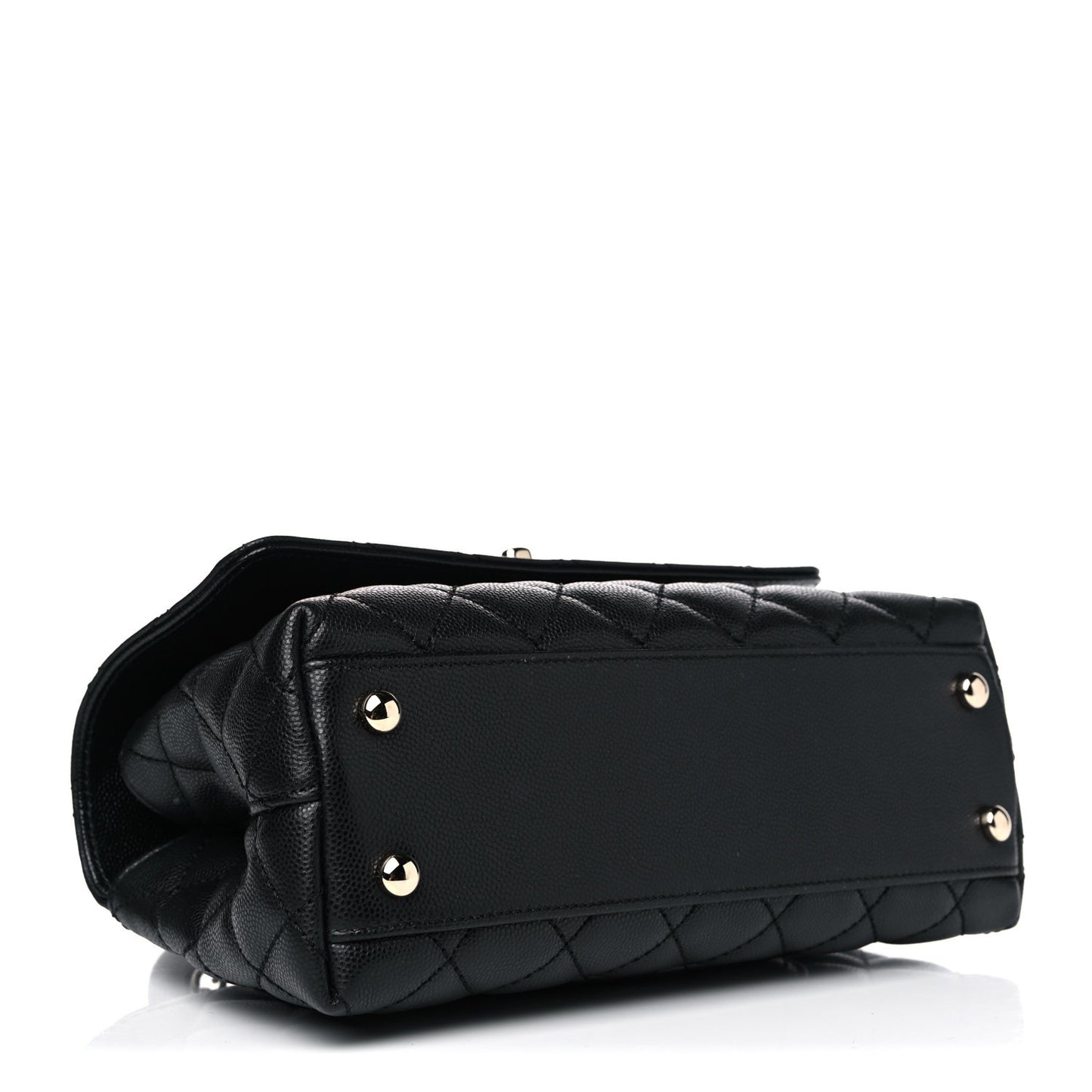Caviar Quilted Mini Coco Handle Flap Black