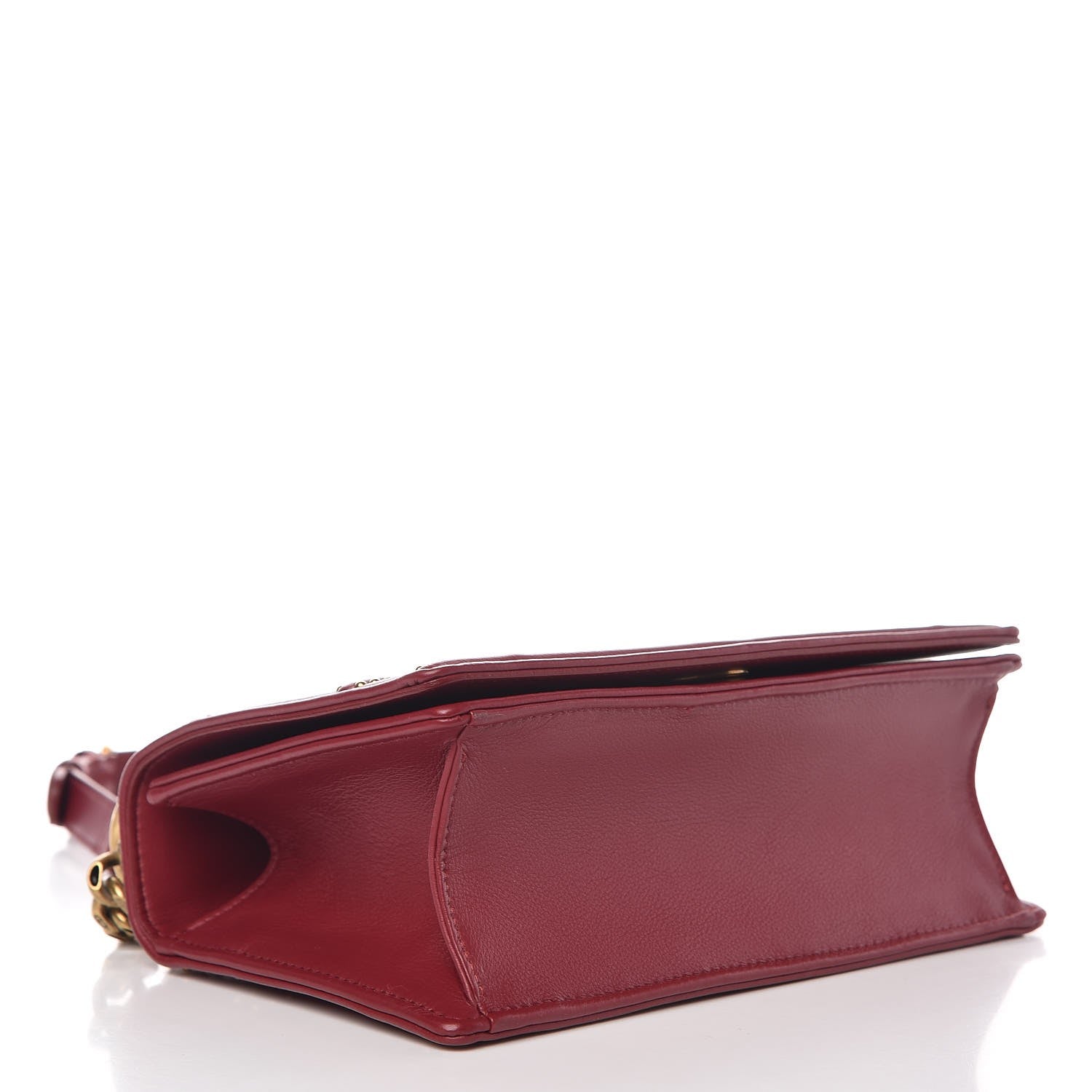 Christian Dior Calfskin Studded Small Diorama Flap Bag Burgundy 4 of 8