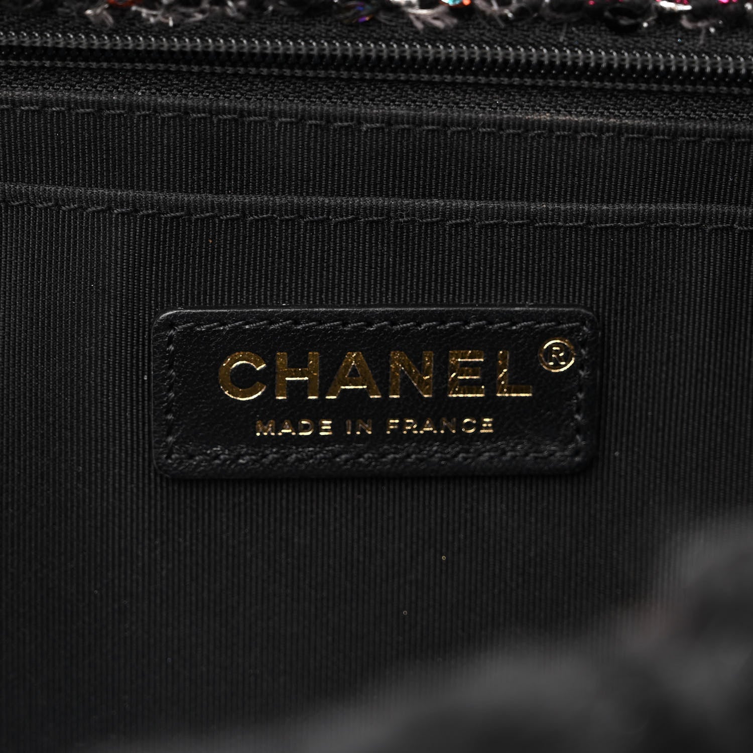 Chanel Shearling Sequin Tweed Quilted Jumbo Flap Black 6 of 14