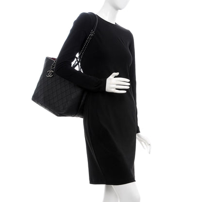 Chanel Calfskin Stitched Medium Shopping Tote Black 2 of 15