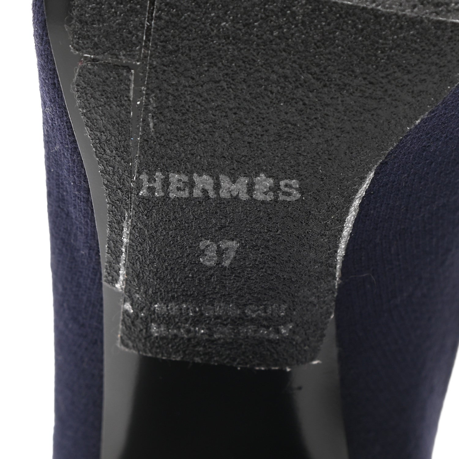 Hermes Knit Calfskin Volver Ankle Boots 37 Bleu Diplomatique 6 of 10