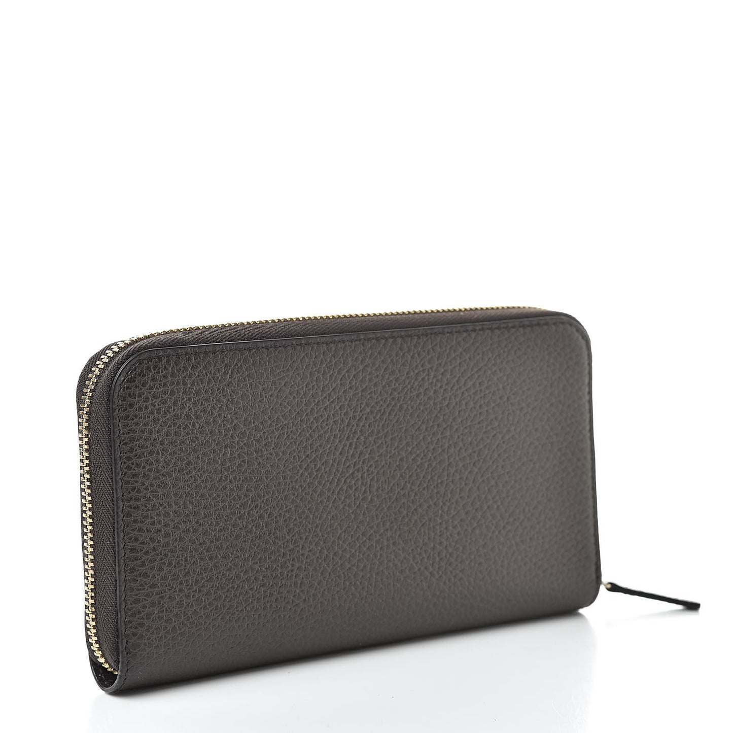 Dollar Calfskin GG Zip Around Wallet Brown