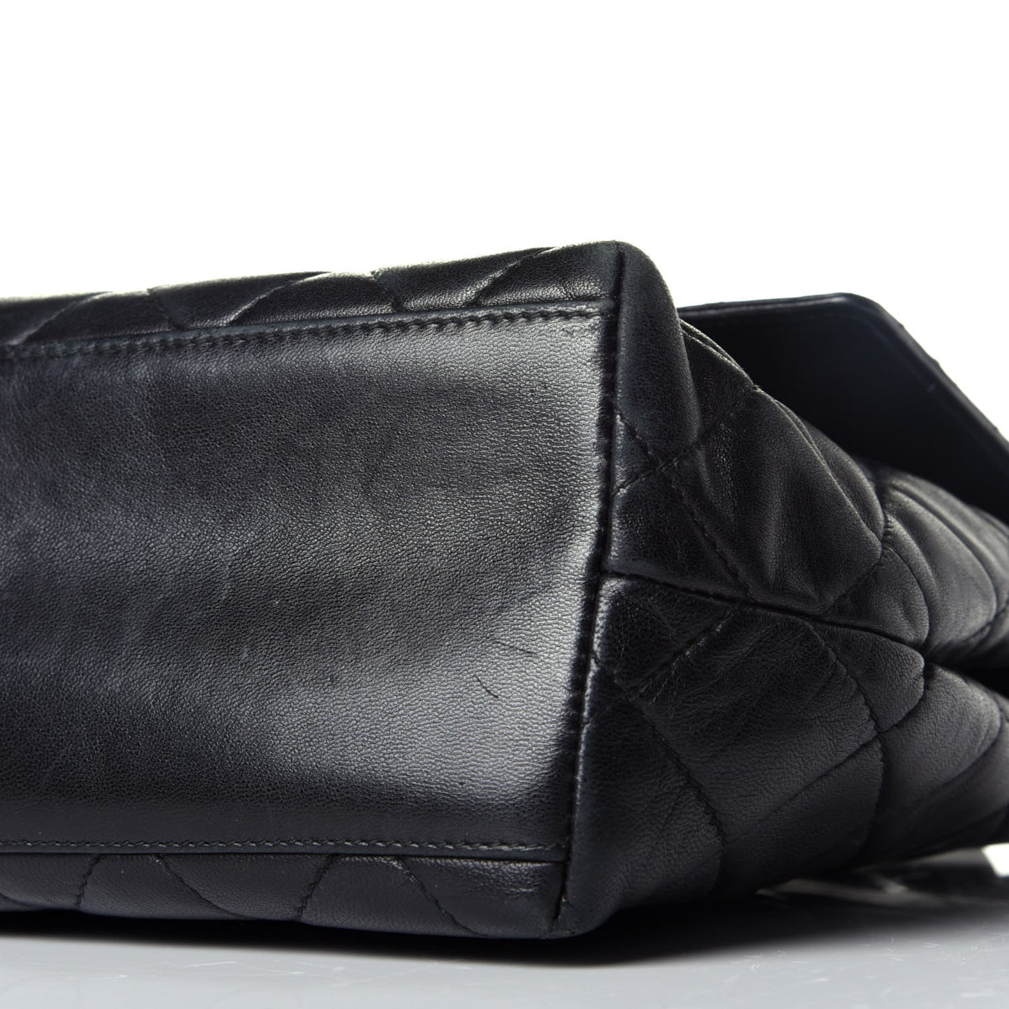 Lambskin Quilted Medium Braided Single Flap Black