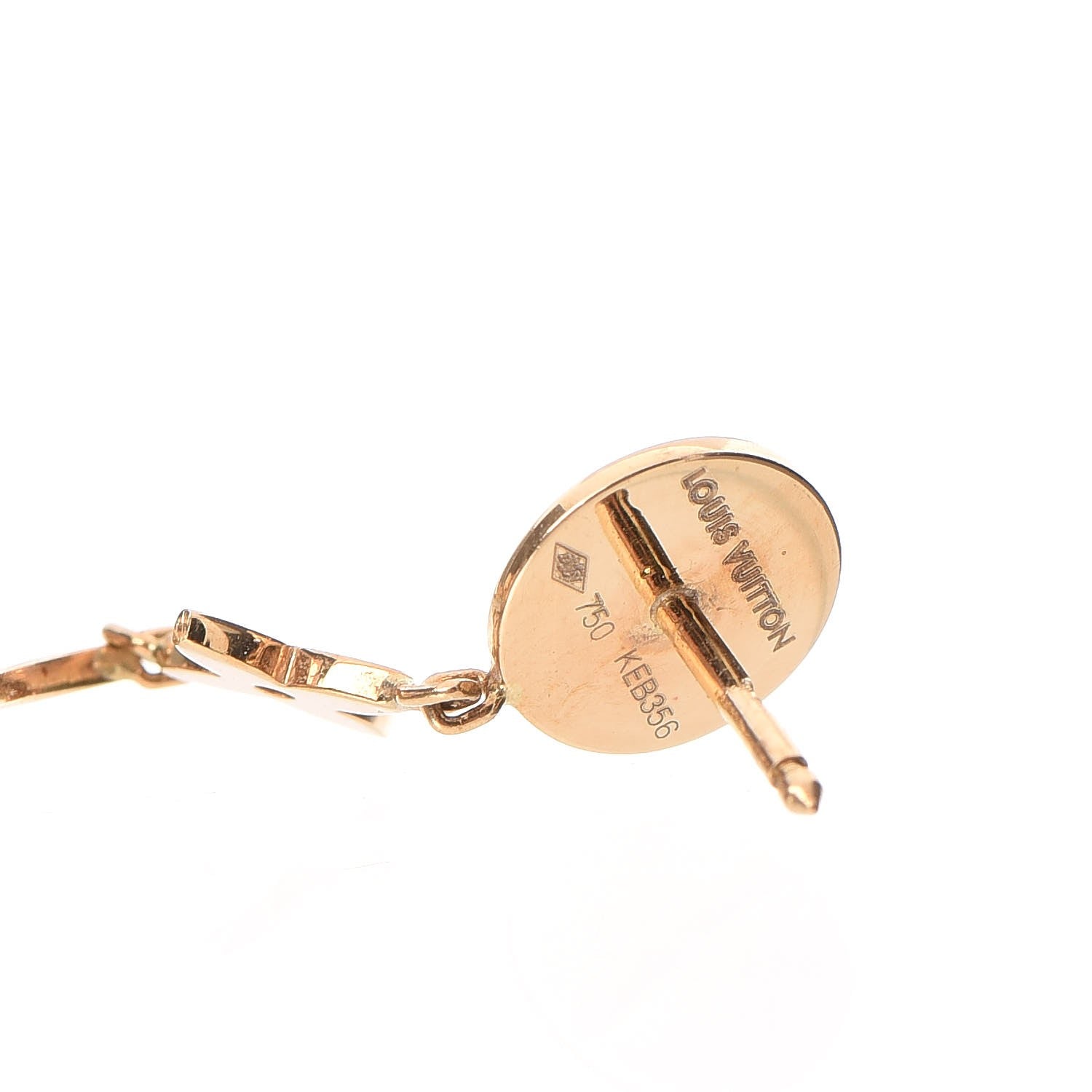 Louis Vuitton 18K Yellow Gold Pearl Idylle Blossom Monogram Drop Earrings 5 of 5