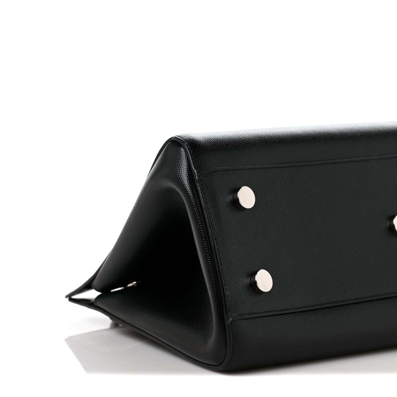 Saint Laurent Grained Calfskin Small Cabas Rive Gauche Black 8 of 9