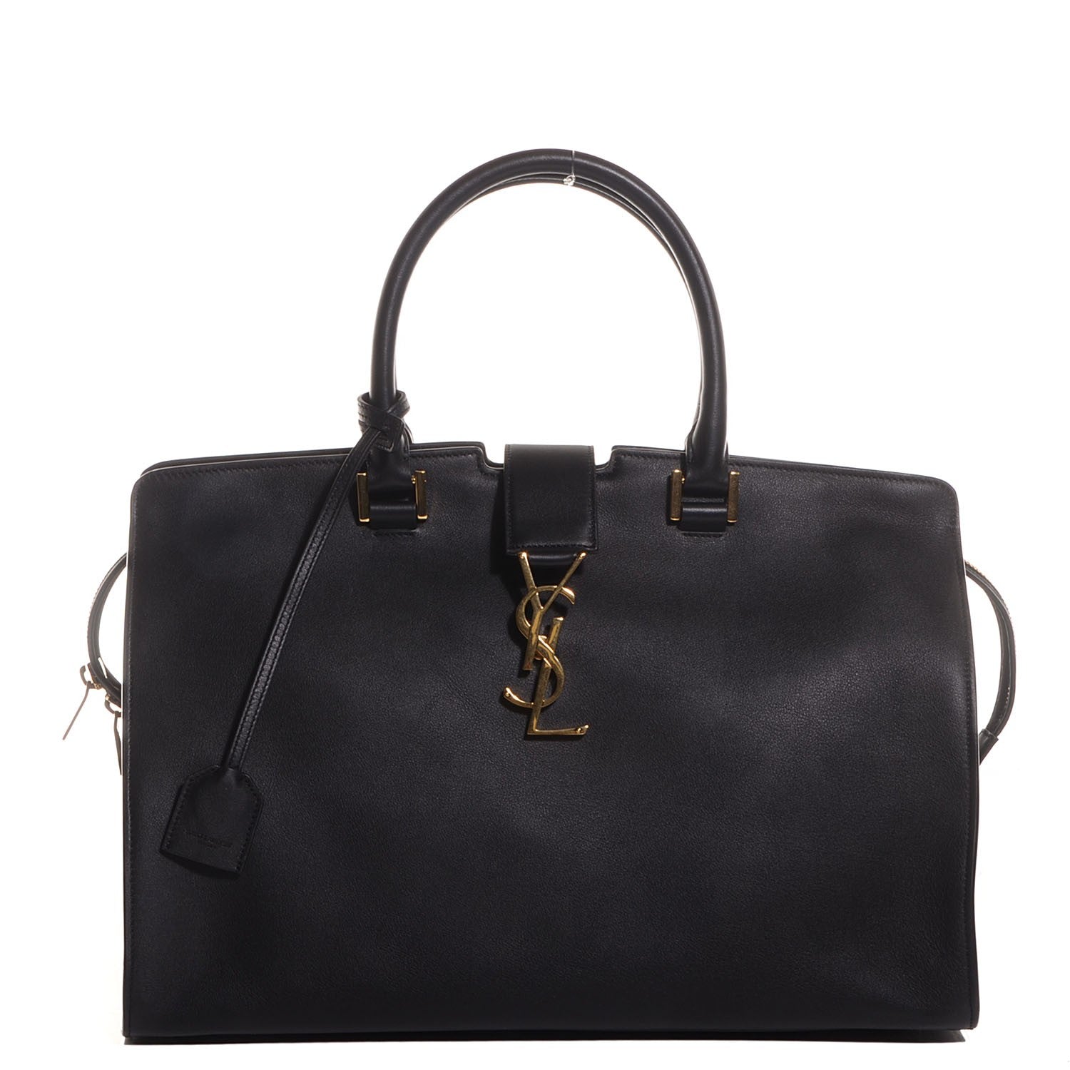 Saint Laurent Smooth Calfskin Medium Monogram Cabas Black 1 of 8