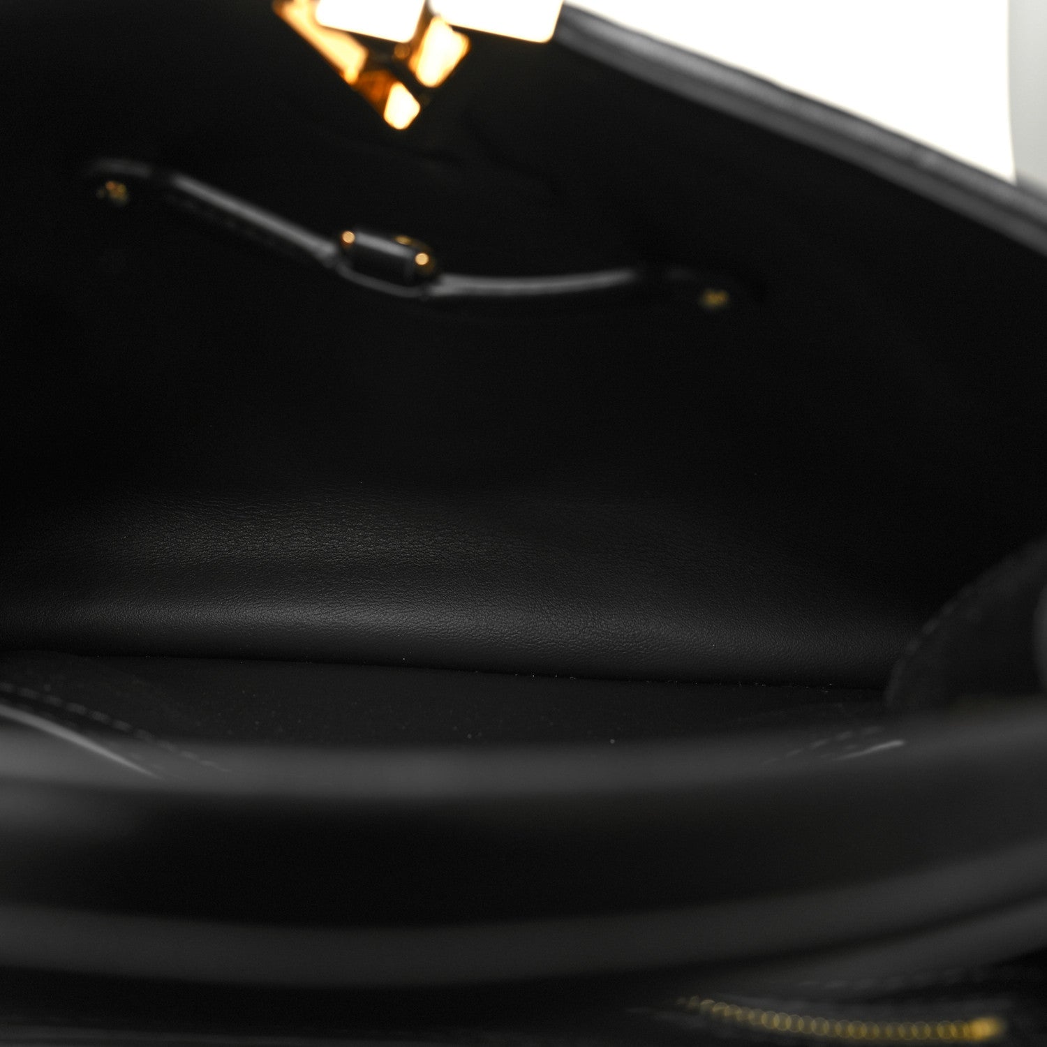 Louis Vuitton Calfskin Pleated Capucines BB Black 5 of 9
