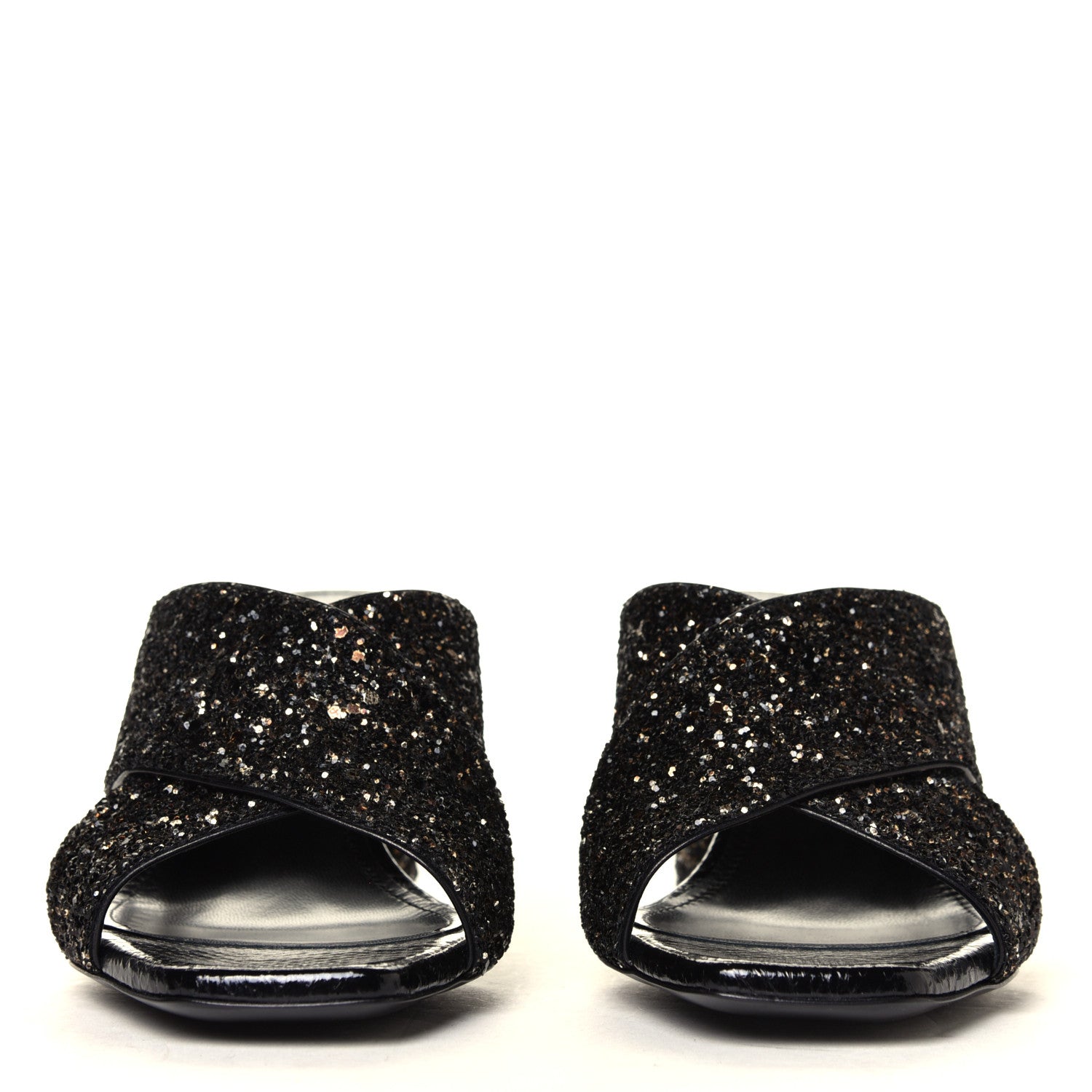 Saint Laurent Glitter LouLou Mules 35.5 Black 4 of 6