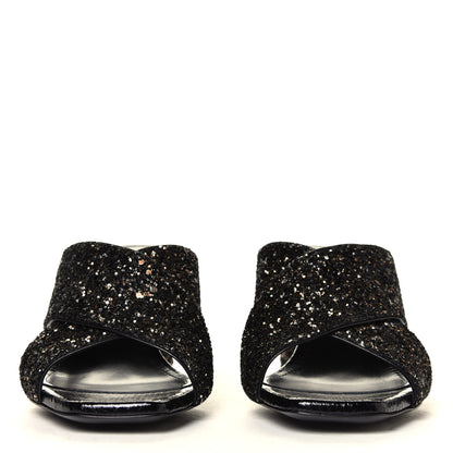 Saint Laurent Glitter LouLou Mules 35.5 Black 4 of 6