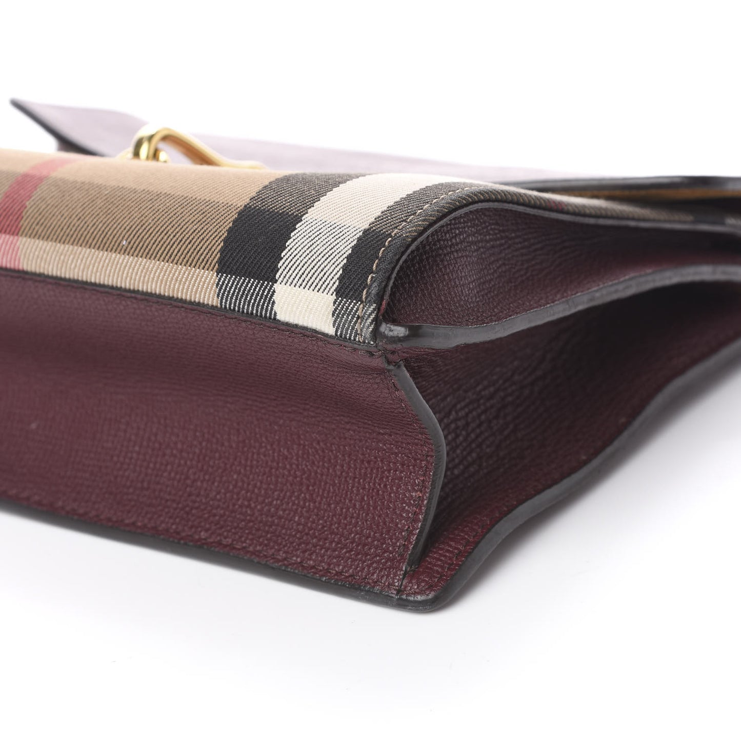 Derby Calfskin House Check Small Macken Crossbody Bag Mahogany Red
