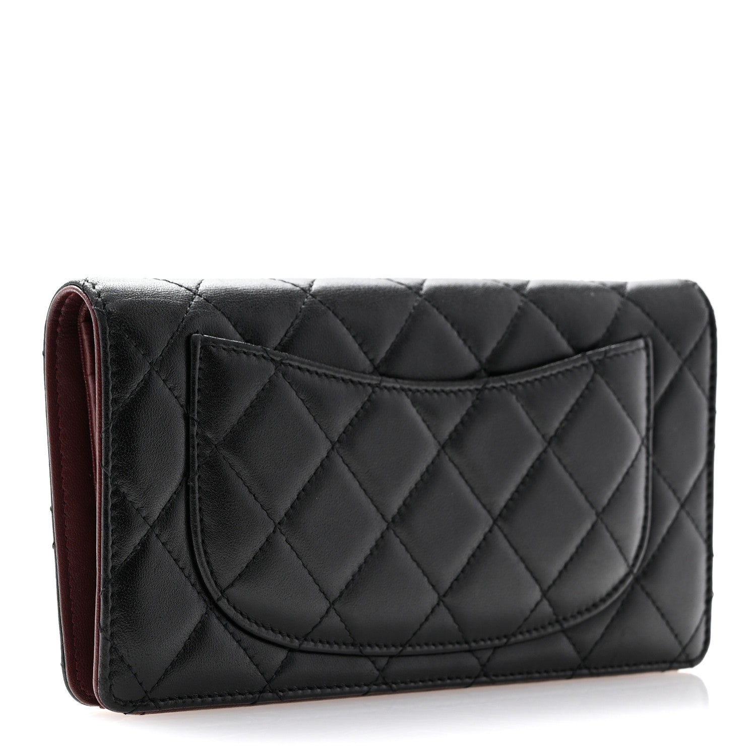 Chanel Lambskin Quilted Yen Wallet Black 3 of 11