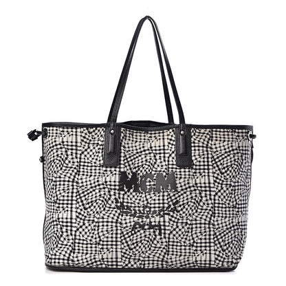 MCM Visetos Large Liz Reversible Shopper Tote Black 4 of 24