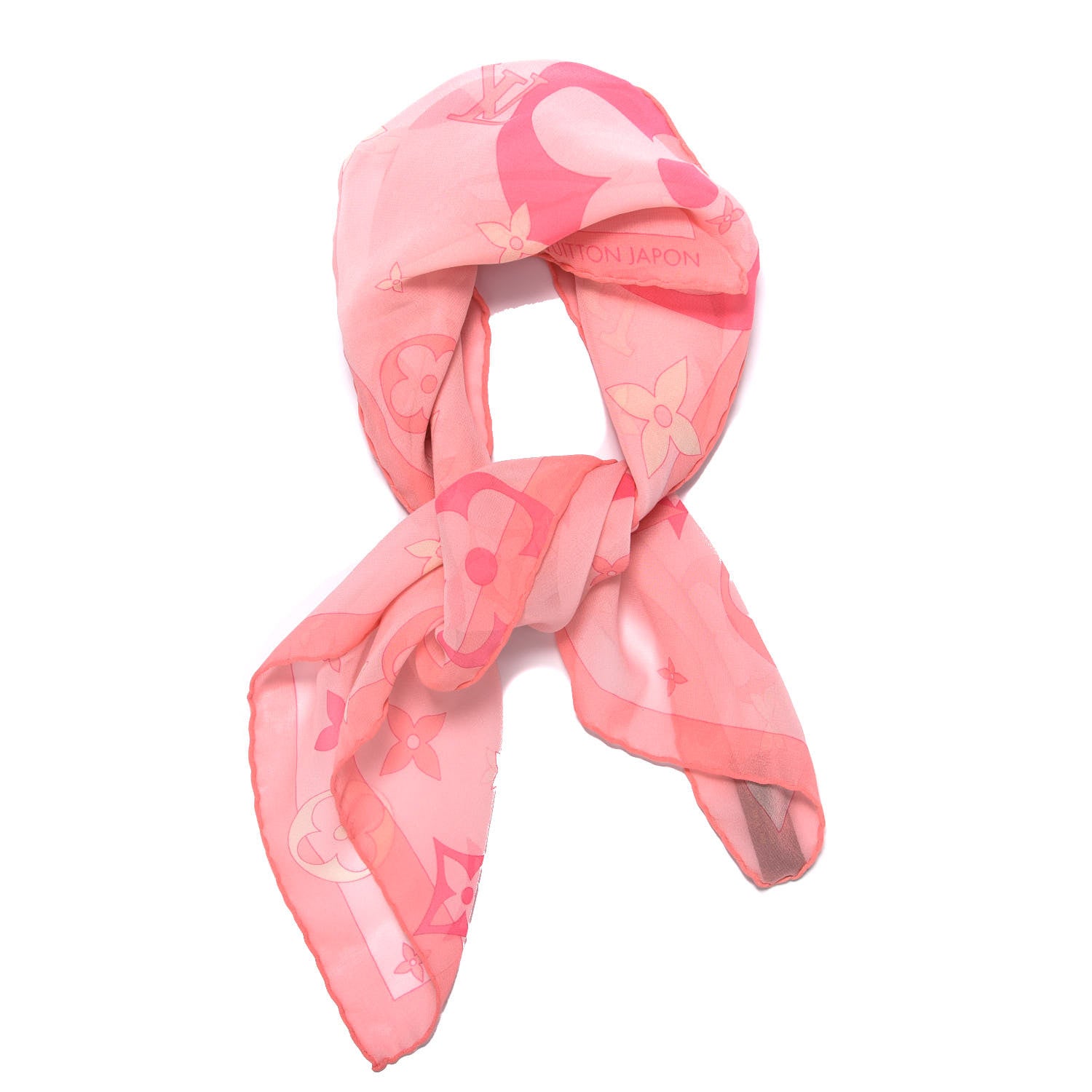 Louis Vuitton Silk Crepe Monogram Scarf Pink 1 of 5