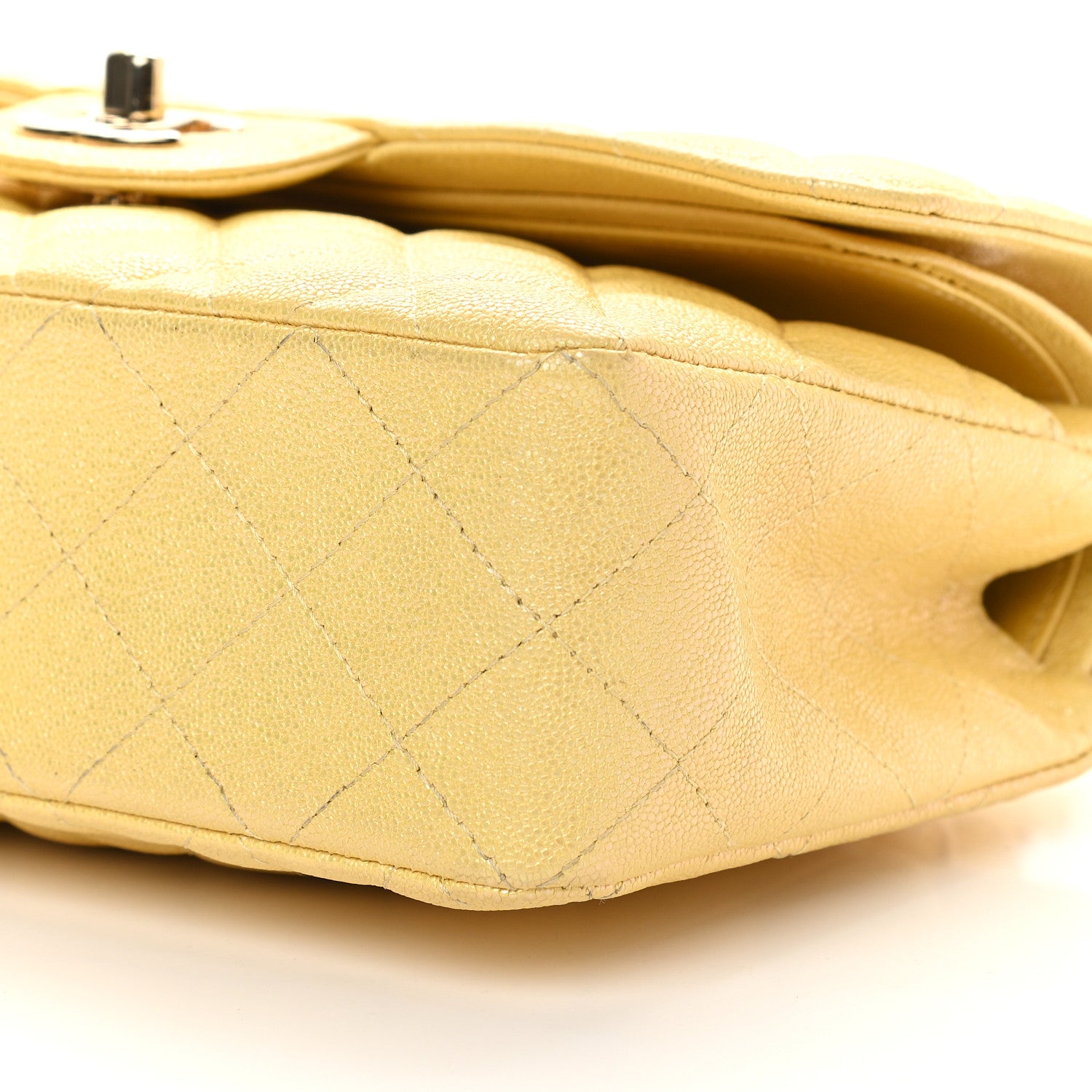 Chanel Iridescent Caviar Quilted Small Double Flap Yellow 9 of 9