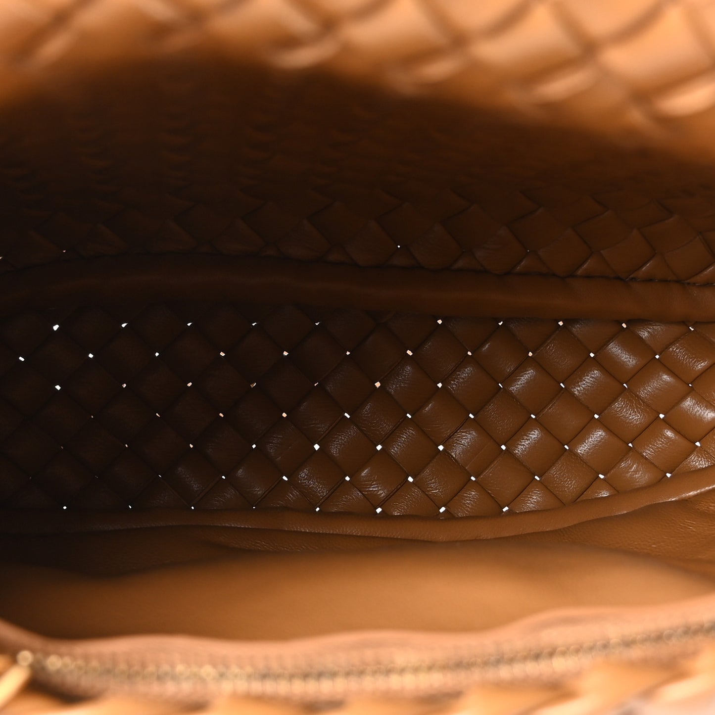 Nappa Intreccicio Padded Cobble Shoulder Bag Caramel