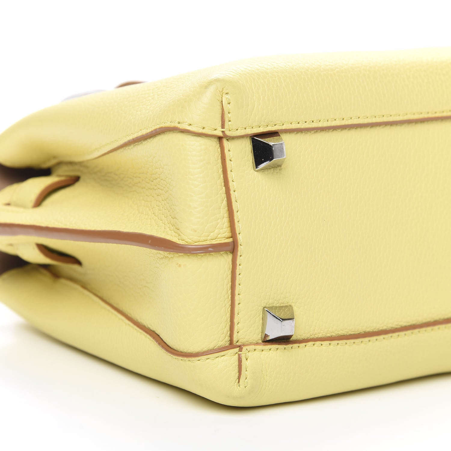 MCM Grained Calfskin Mini Milla Tote Custard Yellow 10 of 11