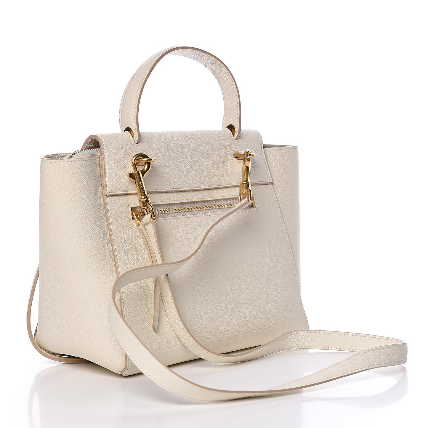 Grained Calfskin Micro Belt Bag White