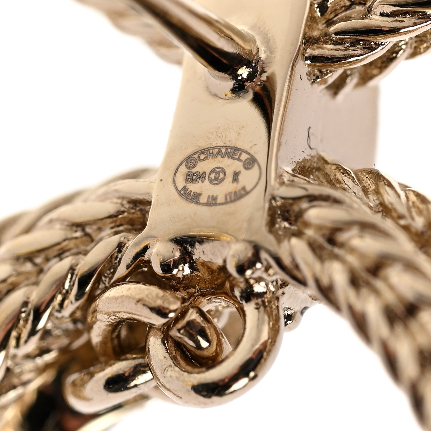 Chanel Crystal CC Bow Drop Earrings Gold 4 of 5