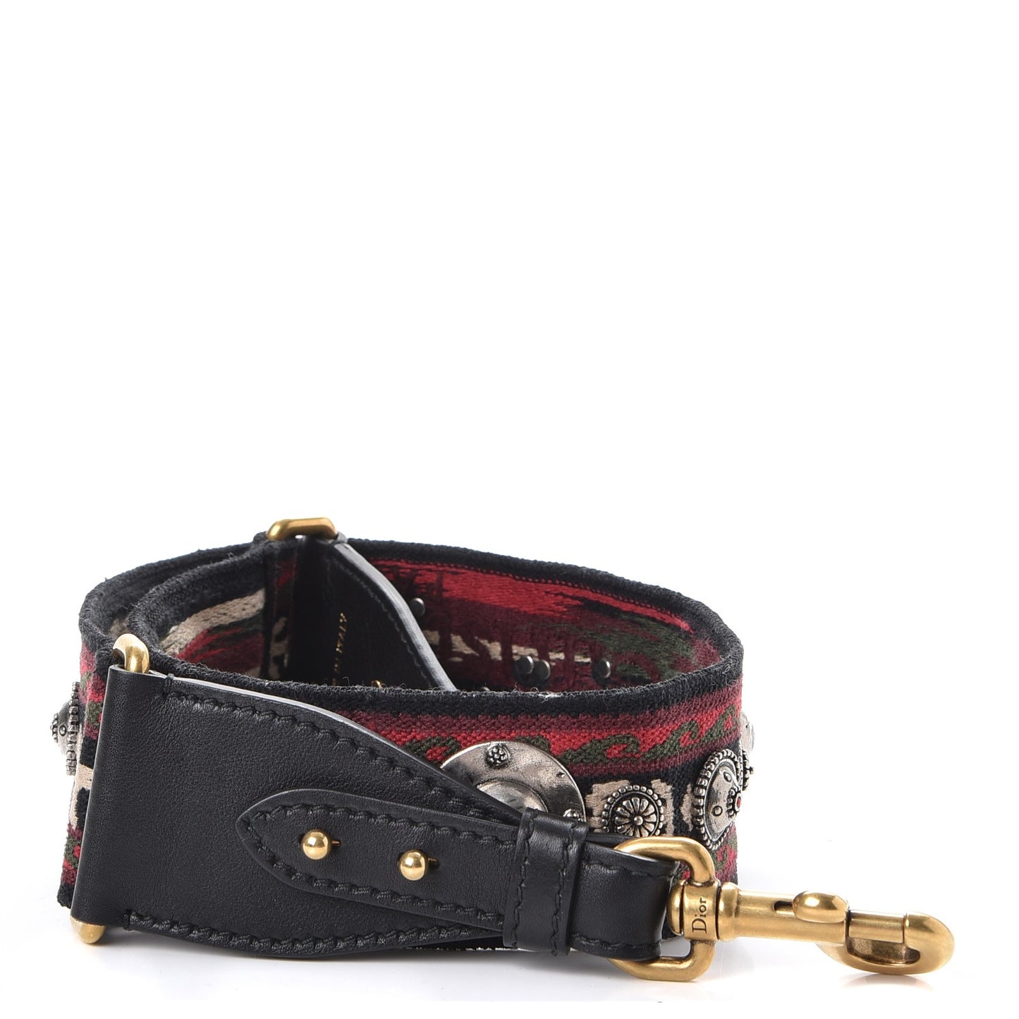 Canvas Embroidered Studded Bohemian Shoulder Strap Red
