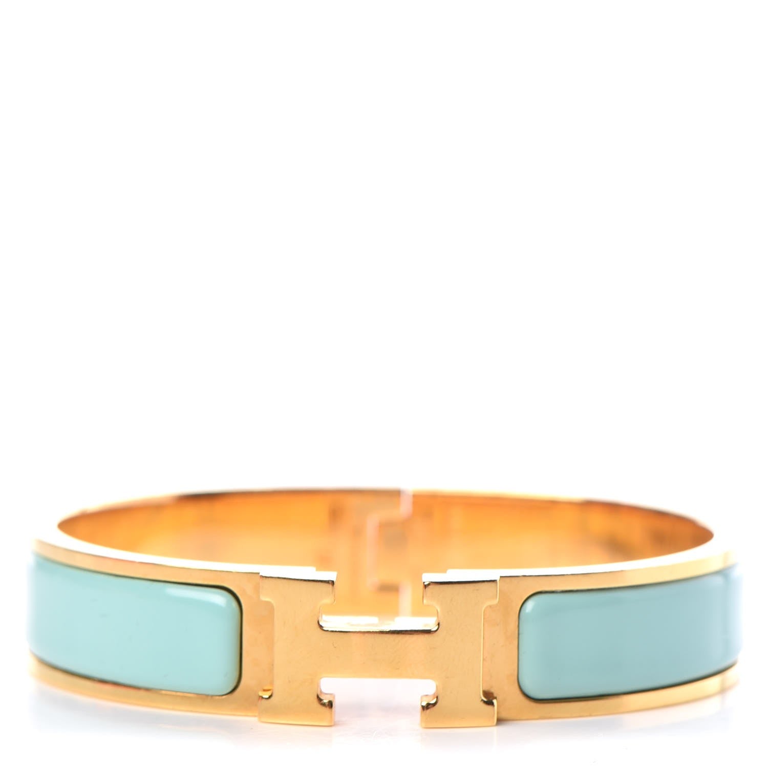 Hermes Enamel Narrow Clic Clac H Bracelet PM Lagon 1 of 5