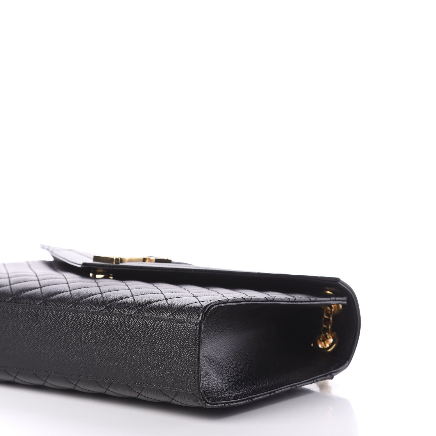 Saint Laurent Grain De Poudre Textured Mixed Matelasse Large Triquilt Monogram Satchel Black 7 of 11