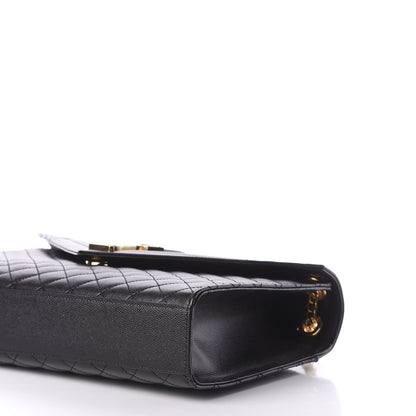 Saint Laurent Grain De Poudre Textured Mixed Matelasse Large Triquilt Monogram Satchel Black 7 of 11