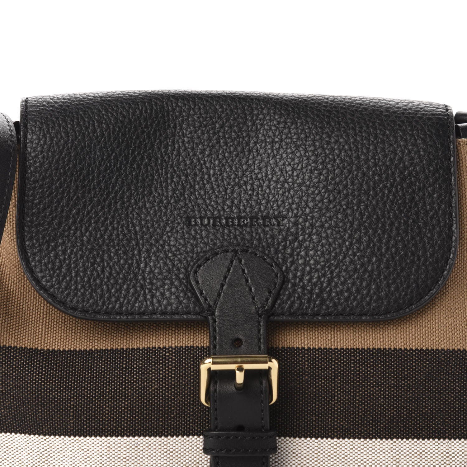Burberry Mega Check Grainy Calfskin Small Gowan Messenger Bag Black 9 of 9