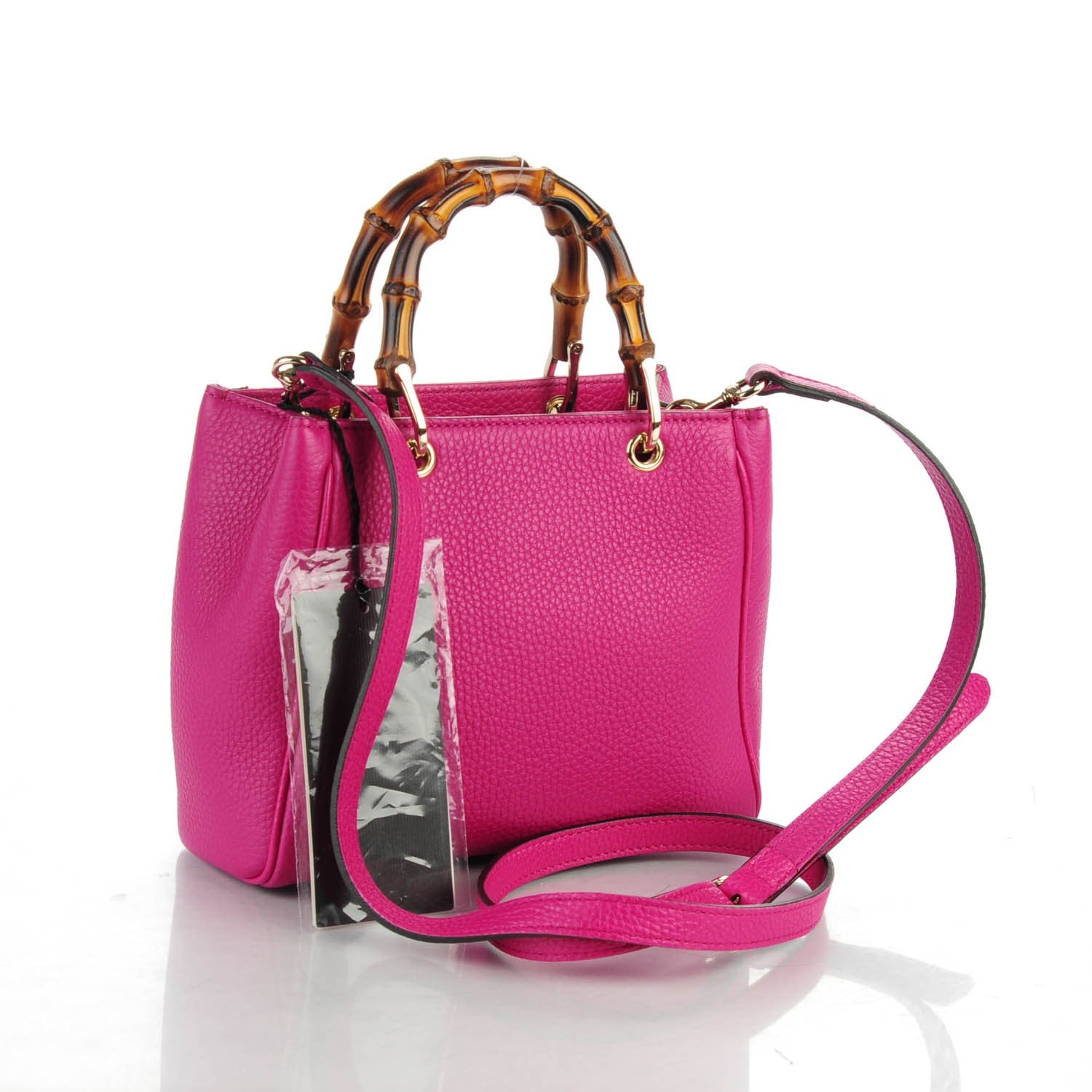 Gucci Cellarius Calfskin Calfskin Mini Bamboo Shopper Tote Bright Bouganville 3 of 7