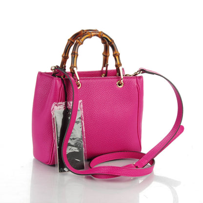 Gucci Cellarius Calfskin Calfskin Mini Bamboo Shopper Tote Bright Bouganville 3 of 7