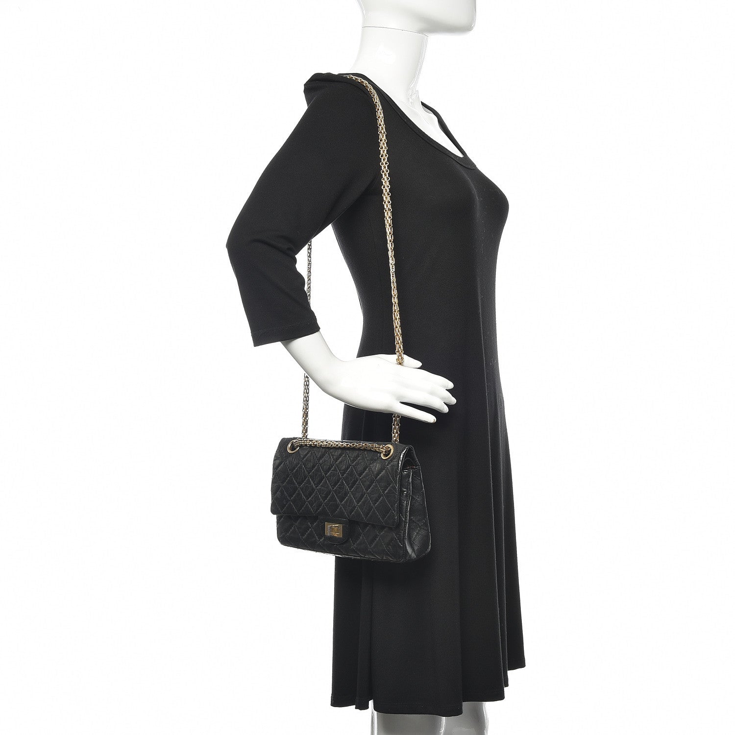 Chanel Aged Calfskin Quilted 2.55 Reissue 225 Flap Black 2 of 15