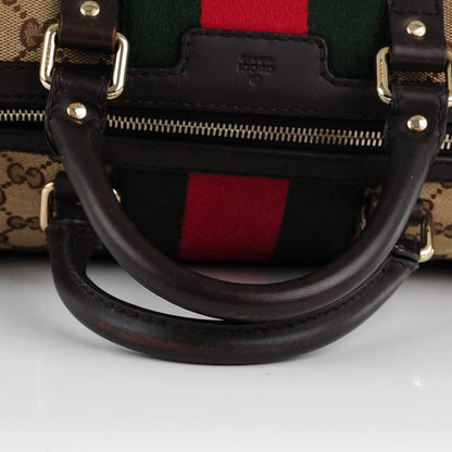Gucci Monogram Vintage Web Medium Boston Dark Brown 6 of 9