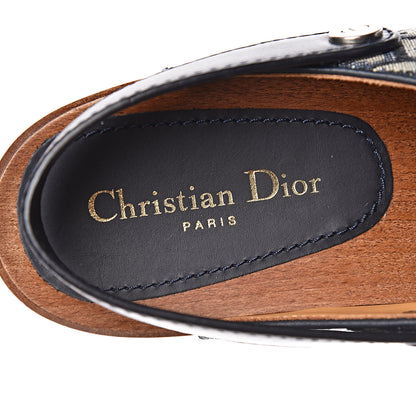 Christian Dior Canvas Oblique Diorquake 20mm Slingback Clogs 38 Deep Blue 7 of 8