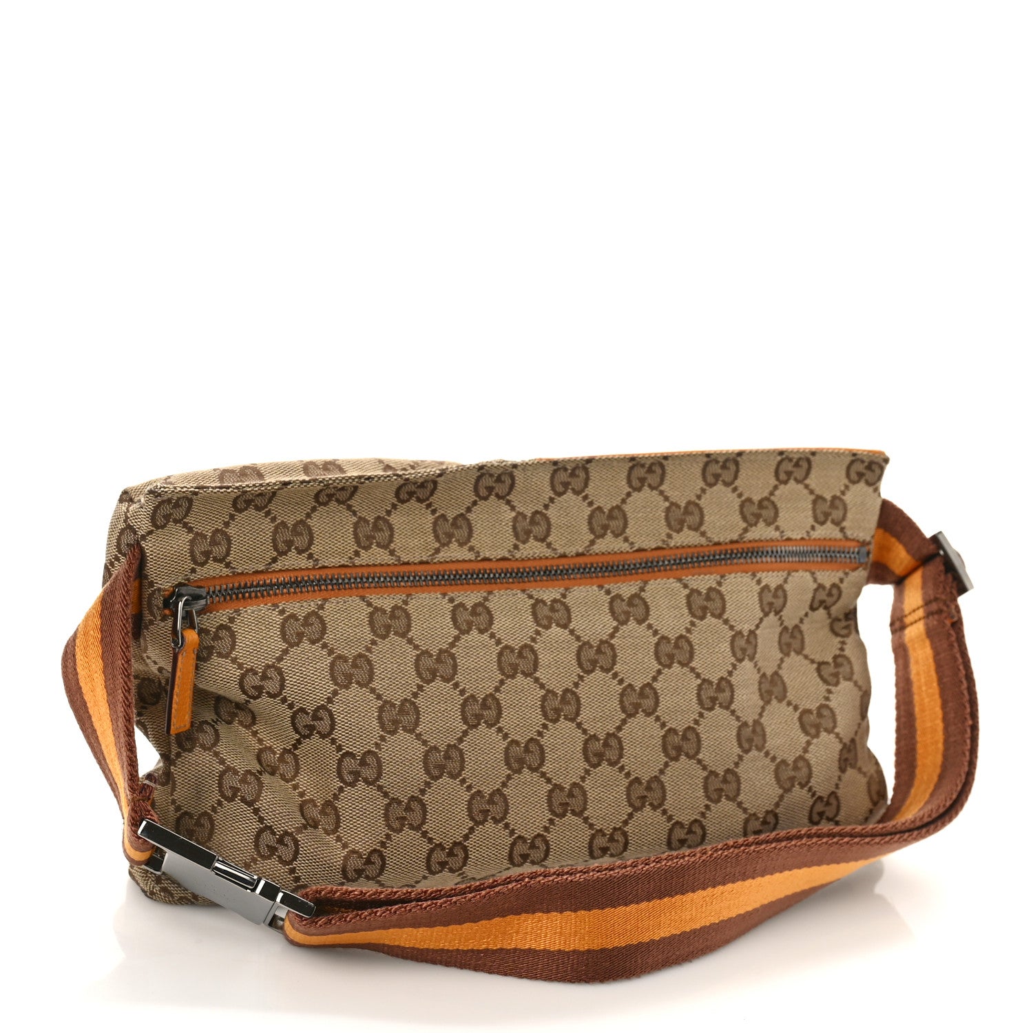 Gucci GG Monogram Web Double Pocket Belt Bag Yellow 2 of 9
