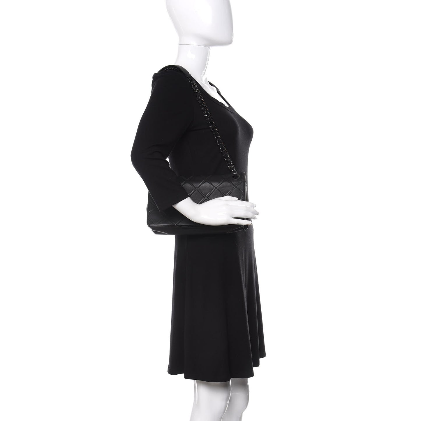 Calfskin Small Propeller Flap Black