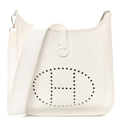 Hermes Taurillon Clemence Evelyne II PM White 1 of 13