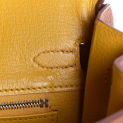 Hermes Togo Swift Officier Birkin 25 Gold Ambre 19 of 35