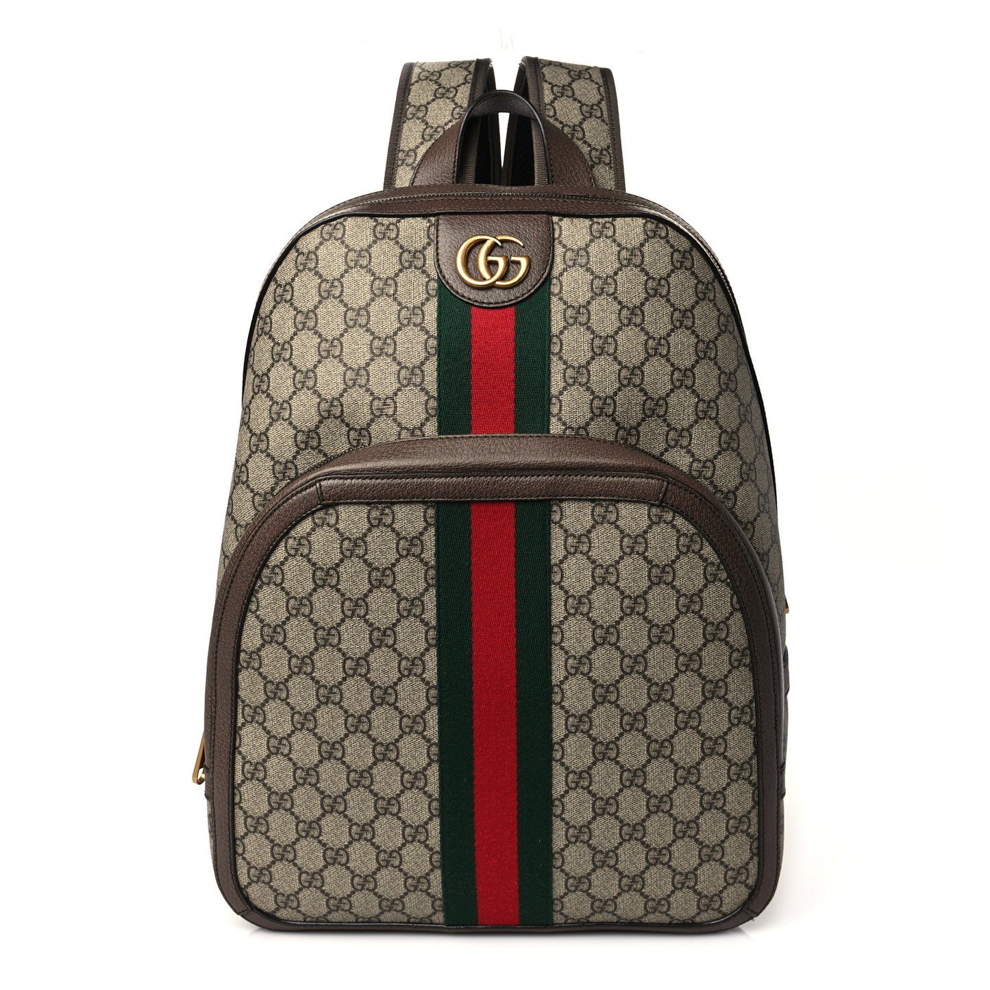 GG Supreme Monogram Medium Ophidia Day Backpack Brown