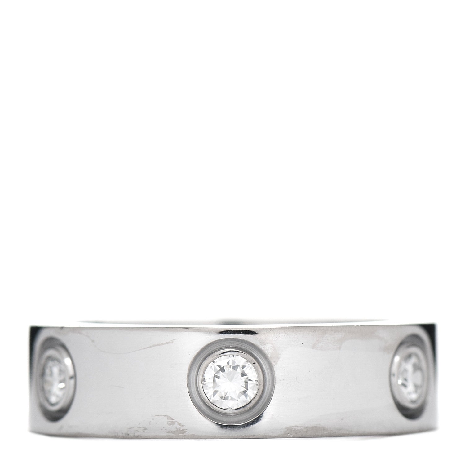 Cartier 18K White Gold 6 Diamond 5.5mm LOVE Ring 52 6 3 of 5
